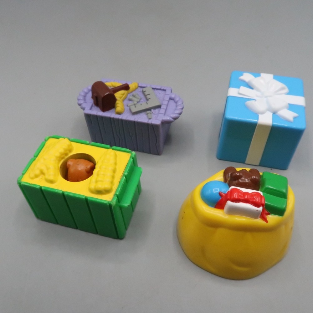 Fisher Price Little People Accessories Lot Gift Box Bag Tool Box Corn Crate Toy